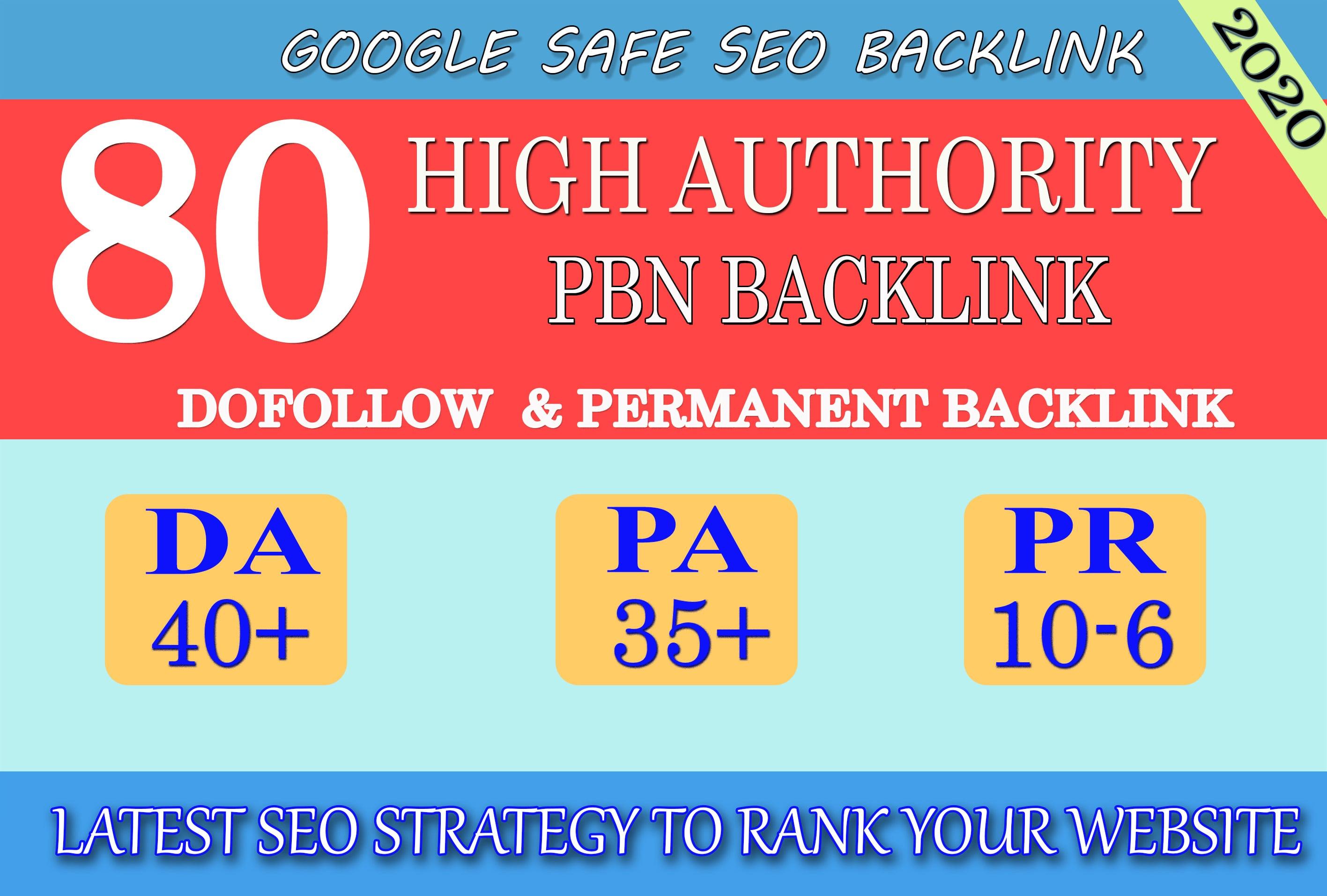 I will provide DA40+ PA30+ PR6+ 80 Web2.0 High Quality Backlink and 100% Dofollow and Permanent 
