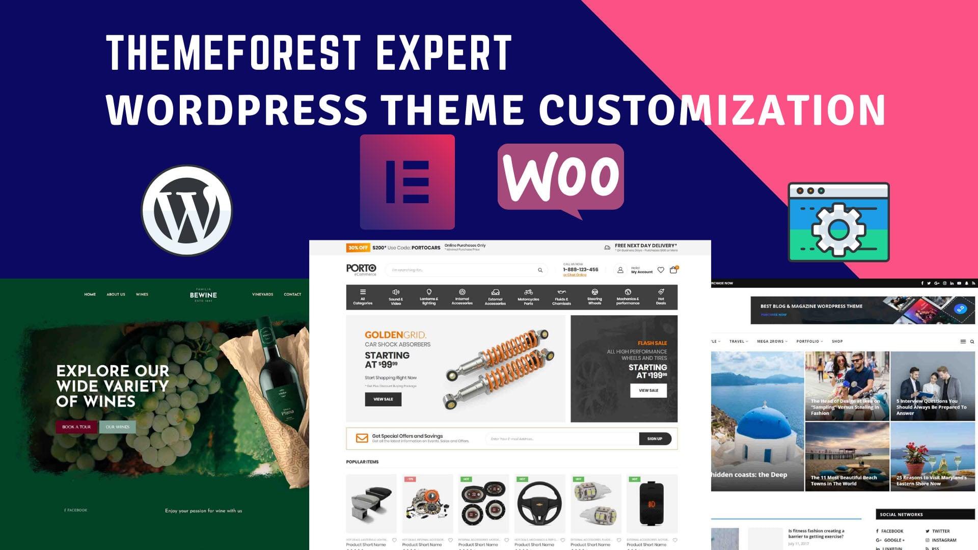 I will do any WordPress premium theme customization or any WordPress website