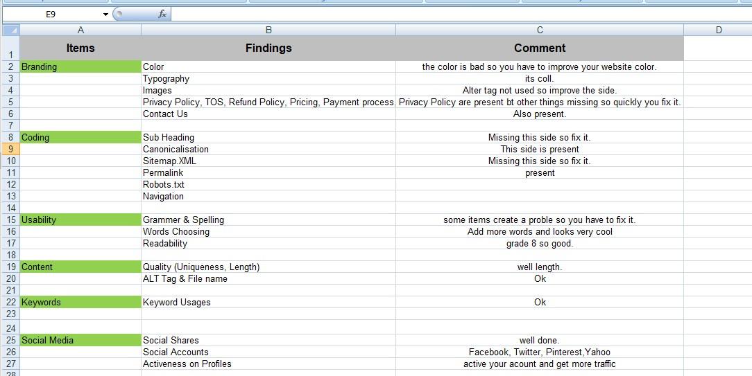 I will provide website audit report within 24 hours