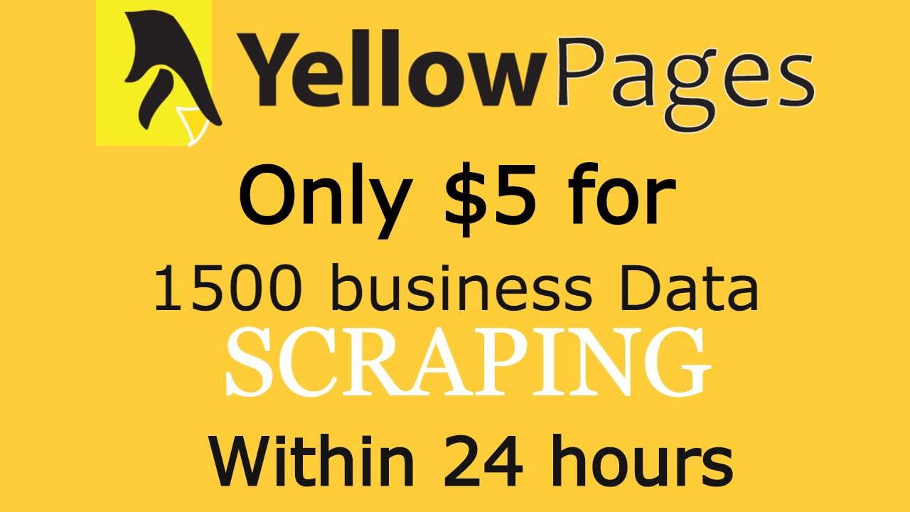 I will do yellow pages scraping for USA, canada, australia, usa in 24hr