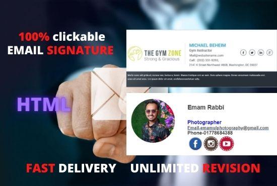 I will design professional email signature in html