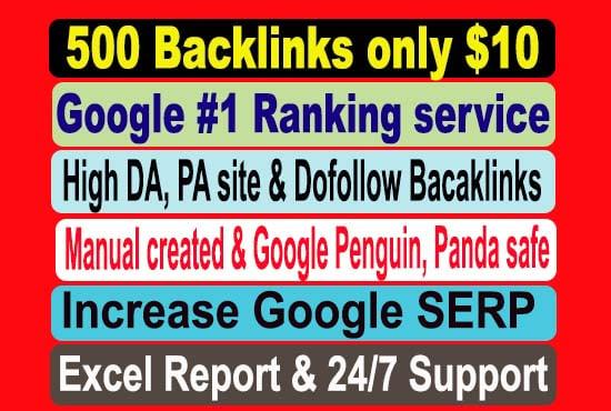 I will create High quality SEO backlinks for link building