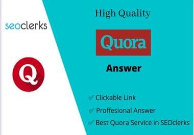 Guaranteed targeted traffic with 13 unique Quora answer
