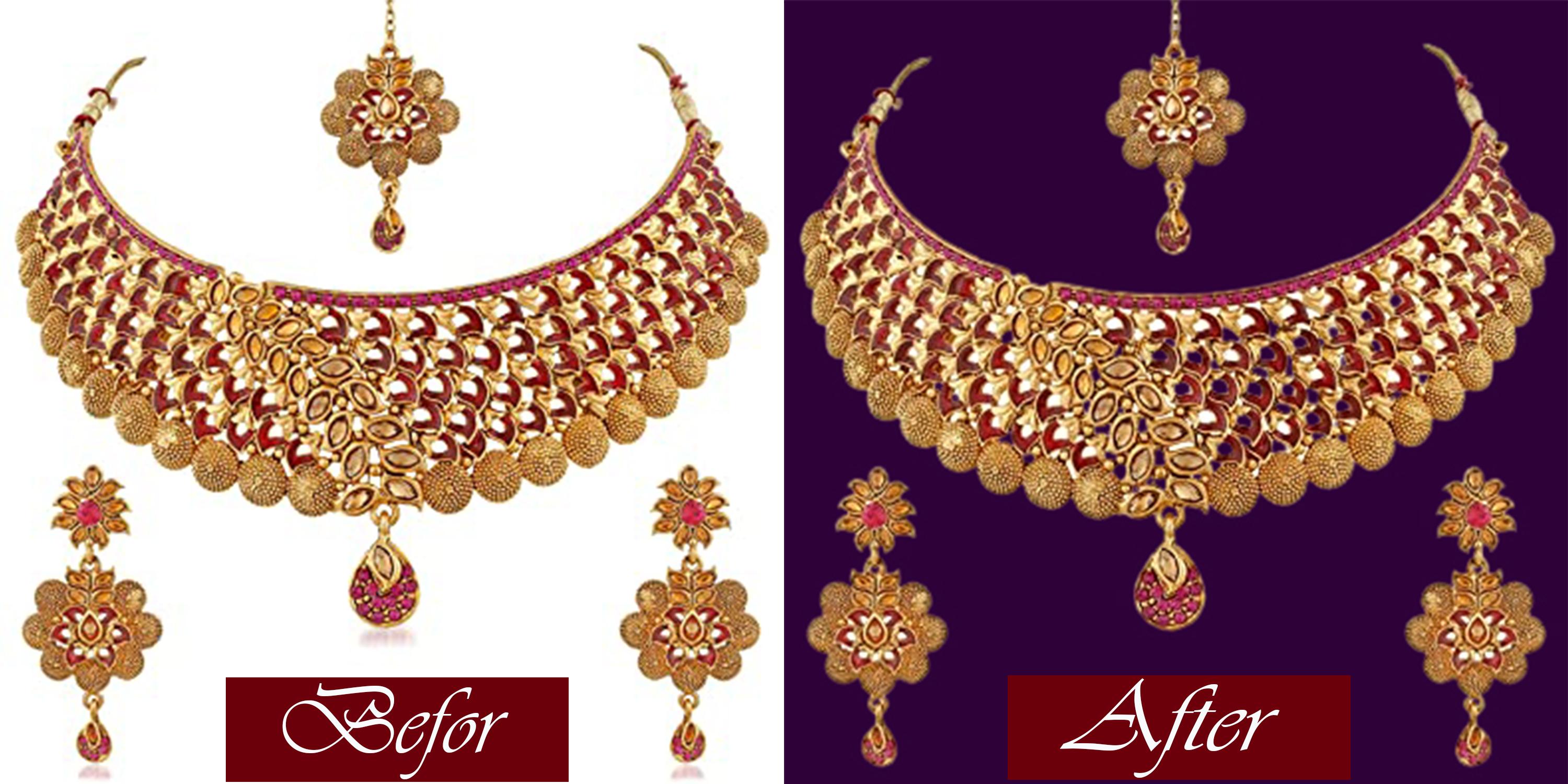 I will do hard jewelry image's background remove and color background creates.
