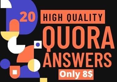 Keyword Related 50 Quora Answers Posting backlinks
