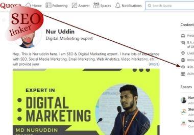 Keyword Related 50 Quora Answers Posting backlinks