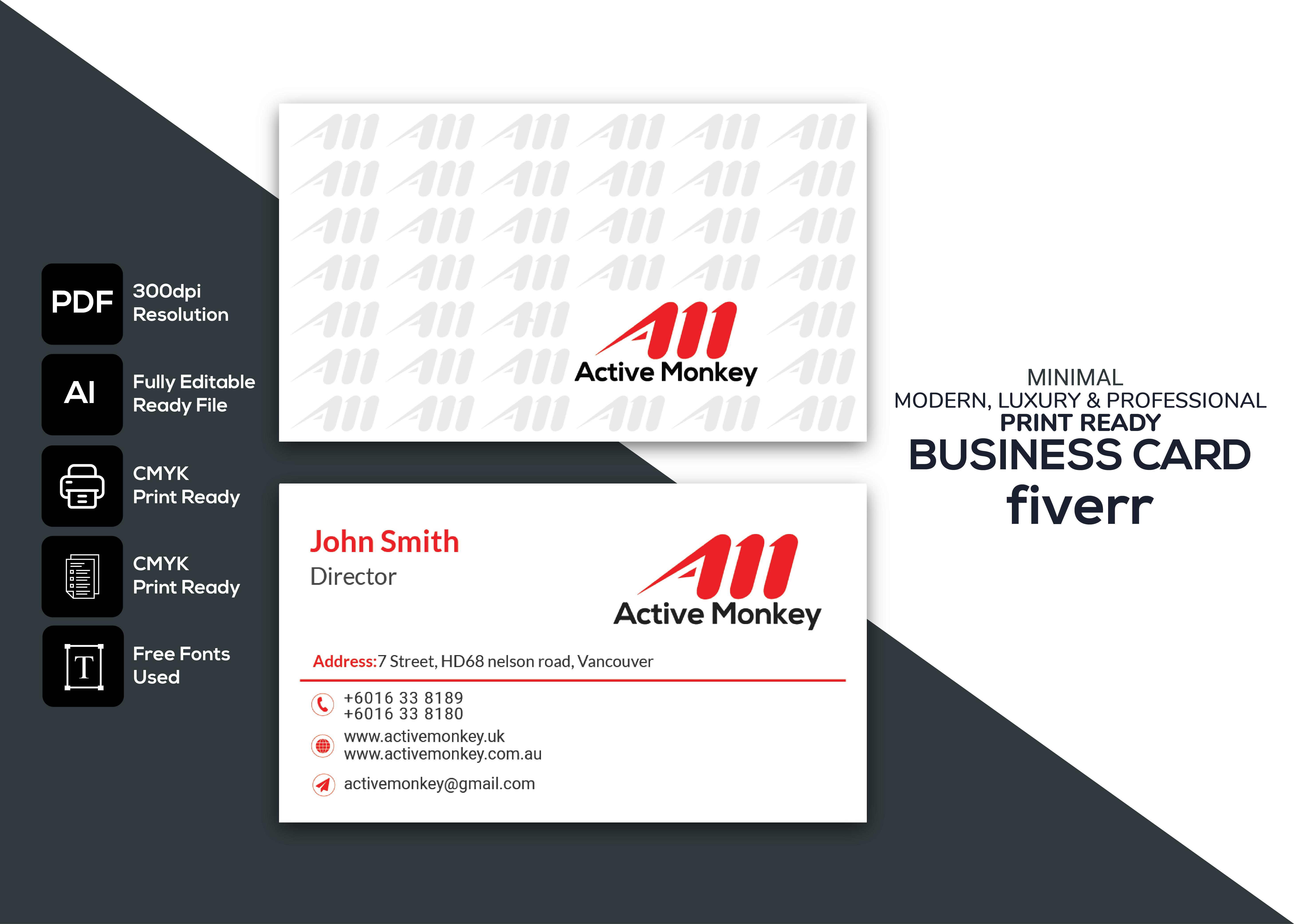 I will design minimal business card within 8 hours 