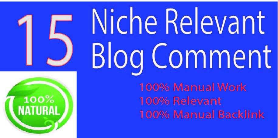 15 Niche Relevant HQ link Blog Comments