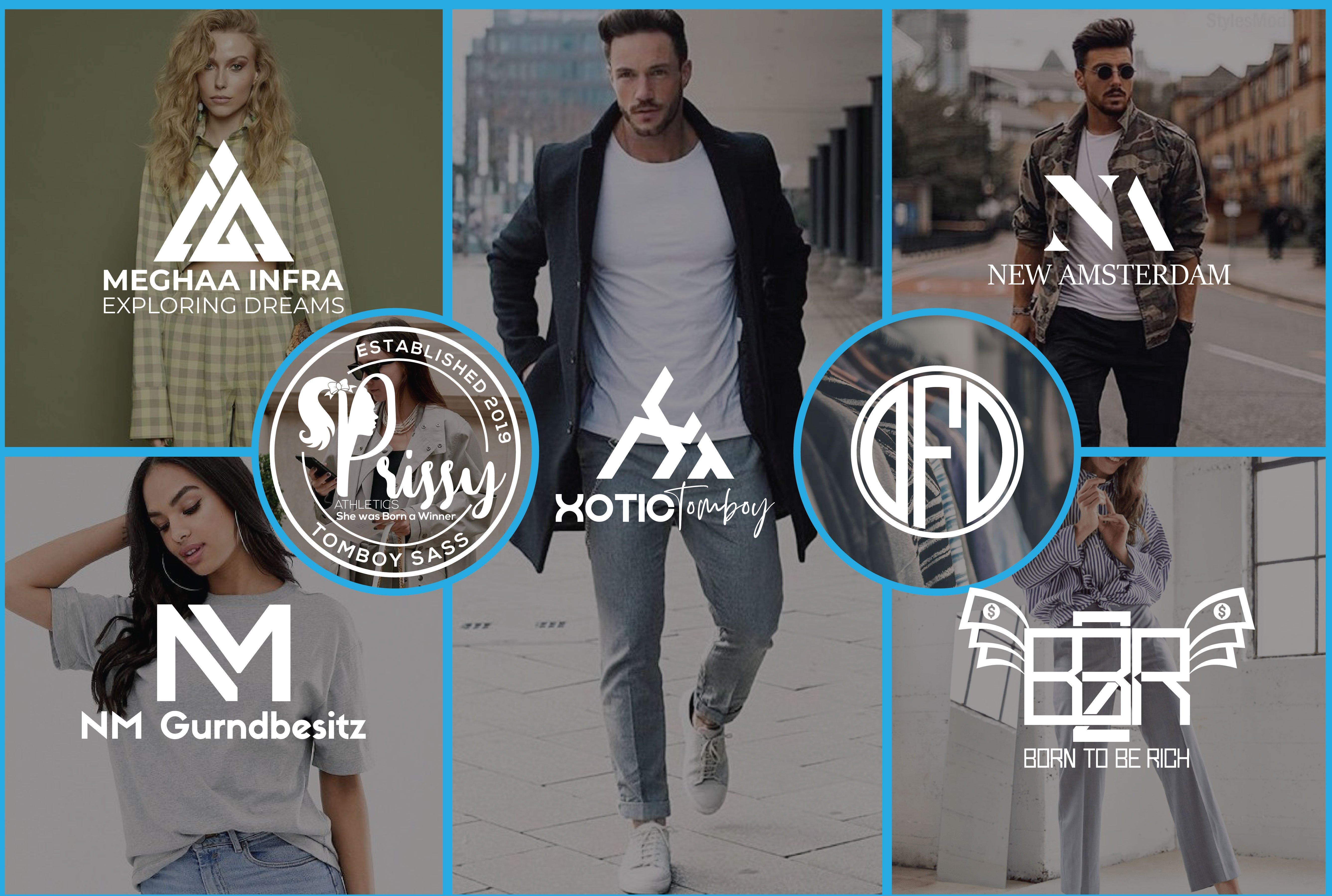 i will design fashion, streetwear, clothing initial letters or monogram logo