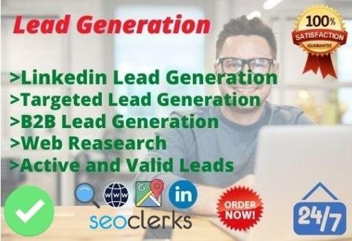 I will do targeted linkedin lead generation,b2b and lead generation for 20 lead
