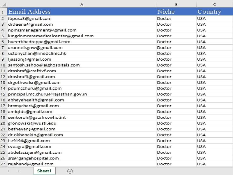 I will Collect 5000 Niche Targeted Active and Verified Email List for You