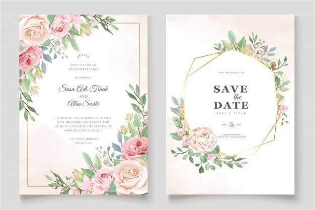 the beautiful and smpliy courageous wedding card design 