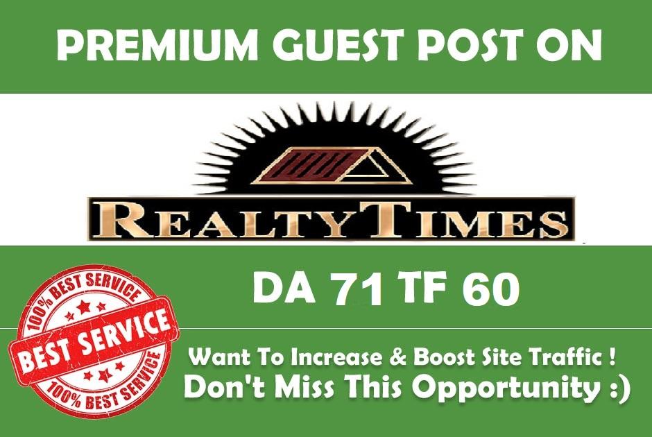 I will Publish Premium guest post for you at Realtytimes .com