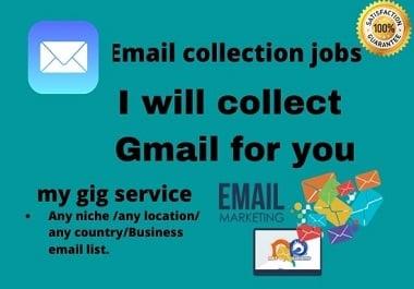 I will collect niche and location-targeted email lists clean and verified.