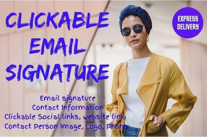 I will create a clickable email signature also email template 