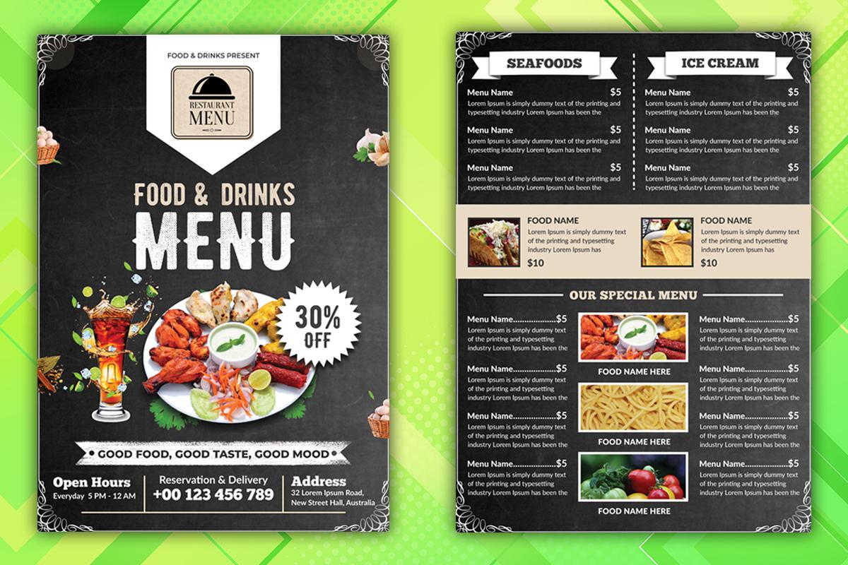 I will design restaurant food flyer or poster, food menu