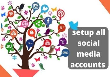 I will create all social media accounts and pages