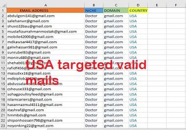I Will Provide You 2000 Verified USA Email List with clean format
