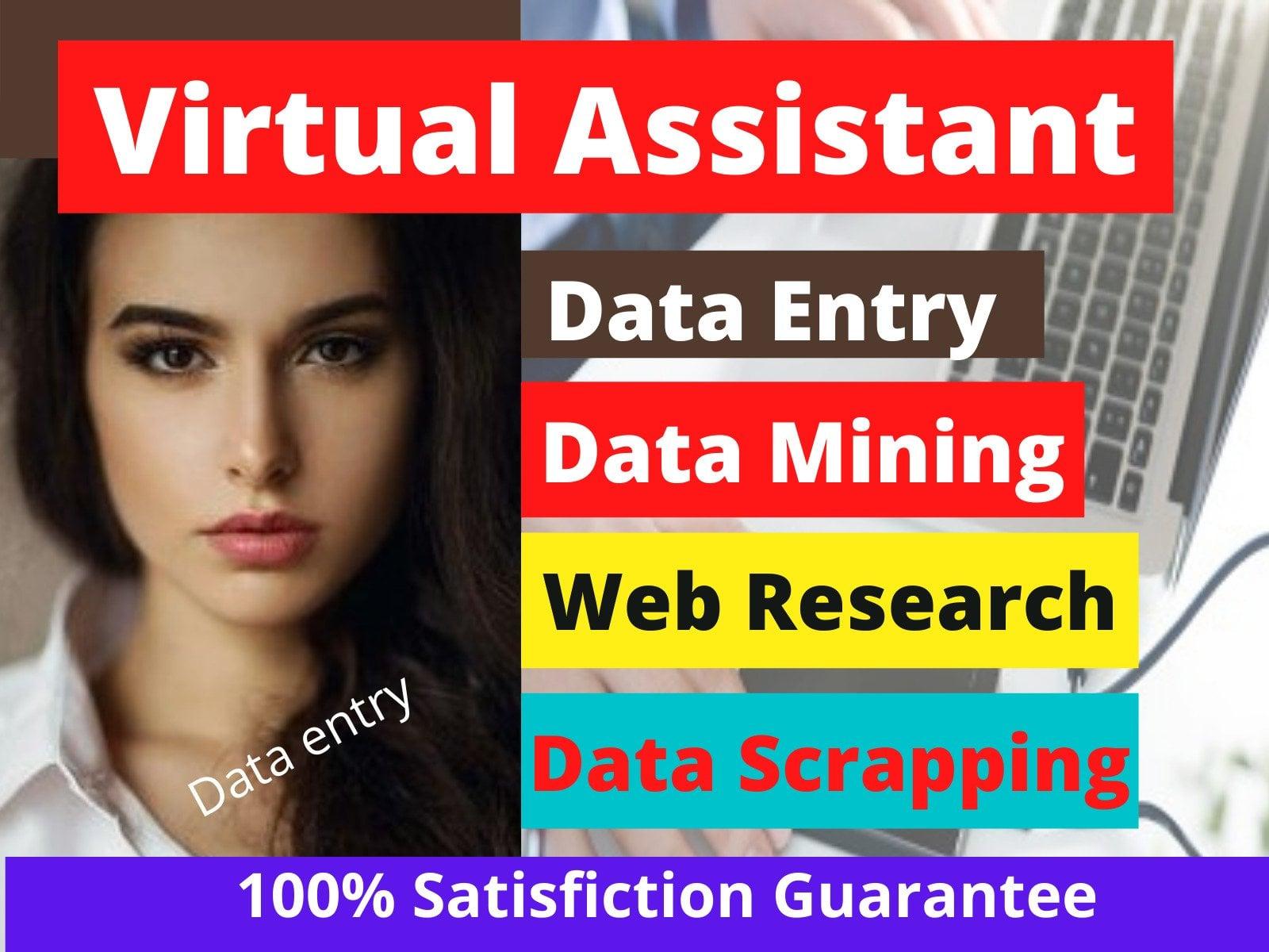 I will be your virtual assistant for web research, data entry and excel