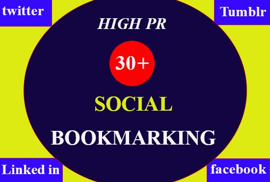 Provide worldwide best 30 + high quality Social Bookmarking backlinks