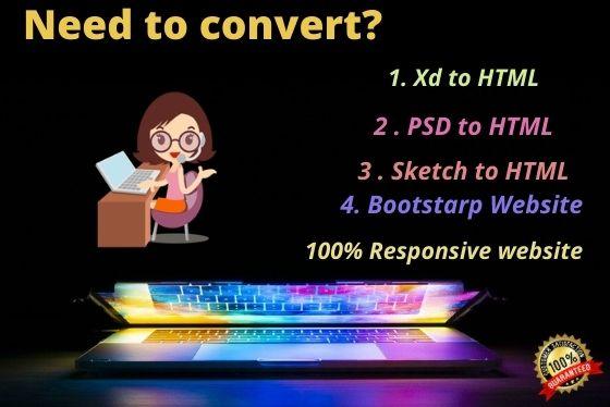 I will make a responsive html website for you