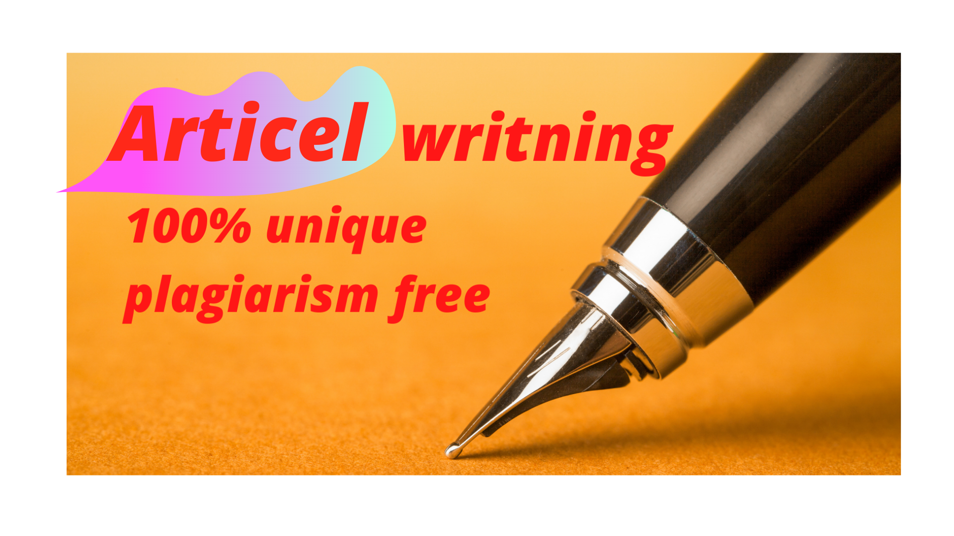 I will write unique article and contain