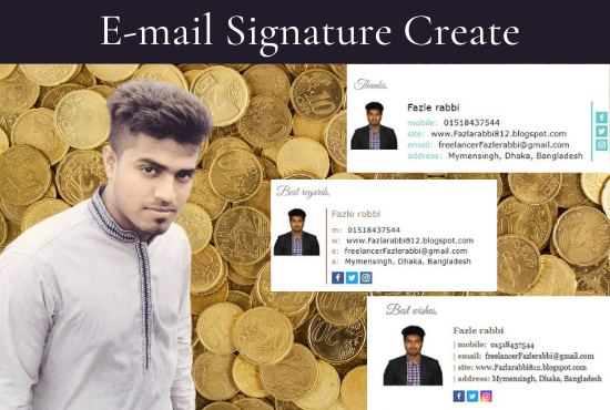 I will make a modern HTML email signature for outlook, Gmail and apple