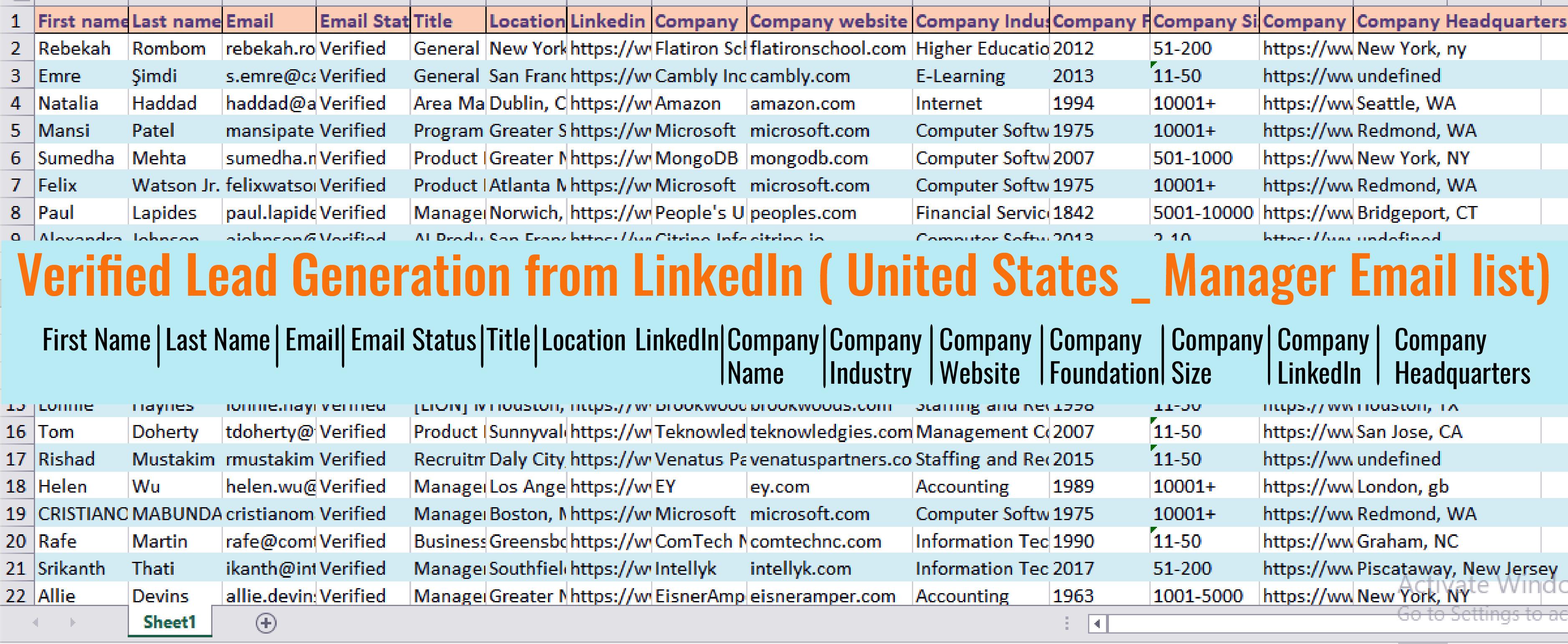 I'll provide targeted 1k leads any City any Country any niches 