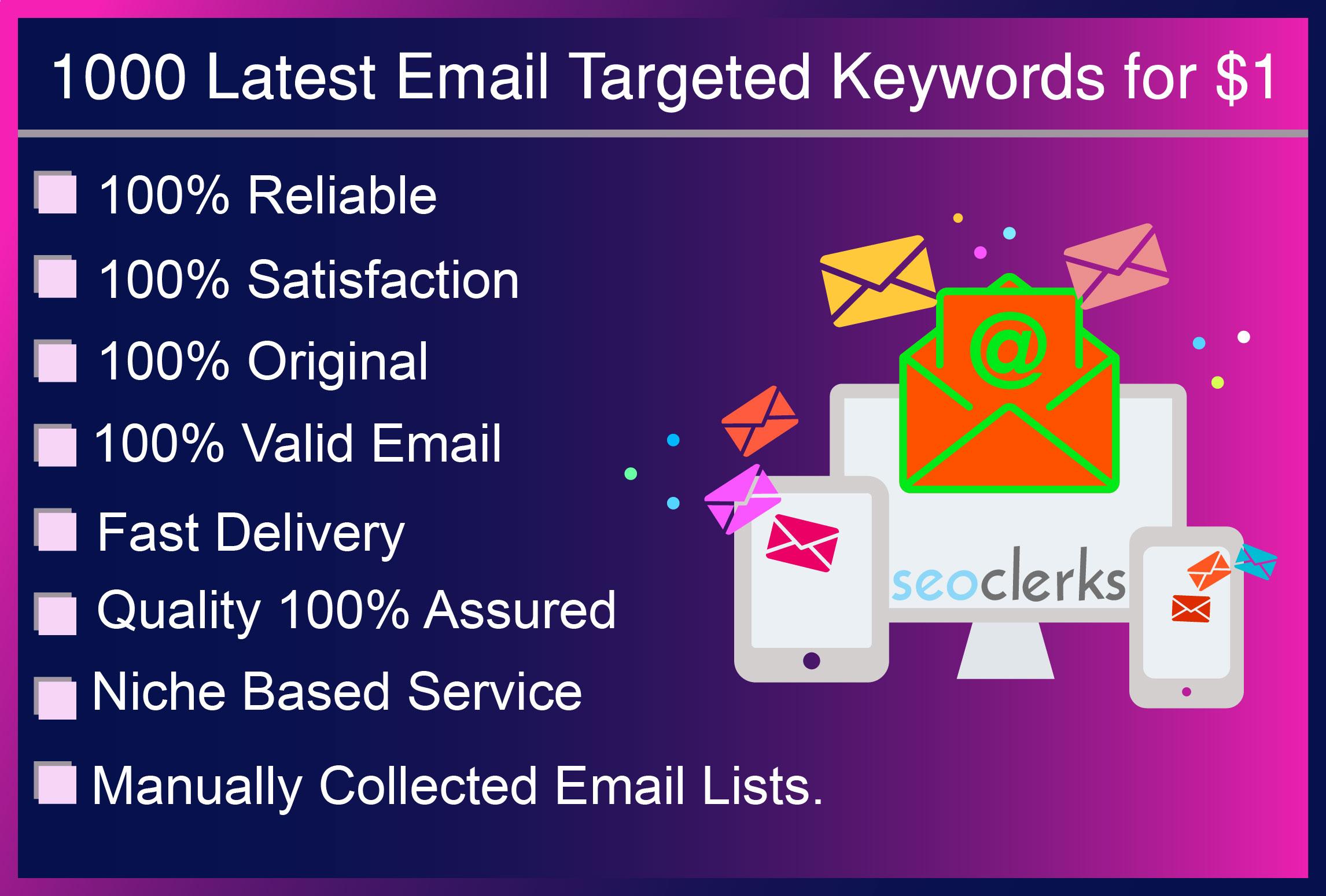 I'll do 1k Email List of any country 1 day 