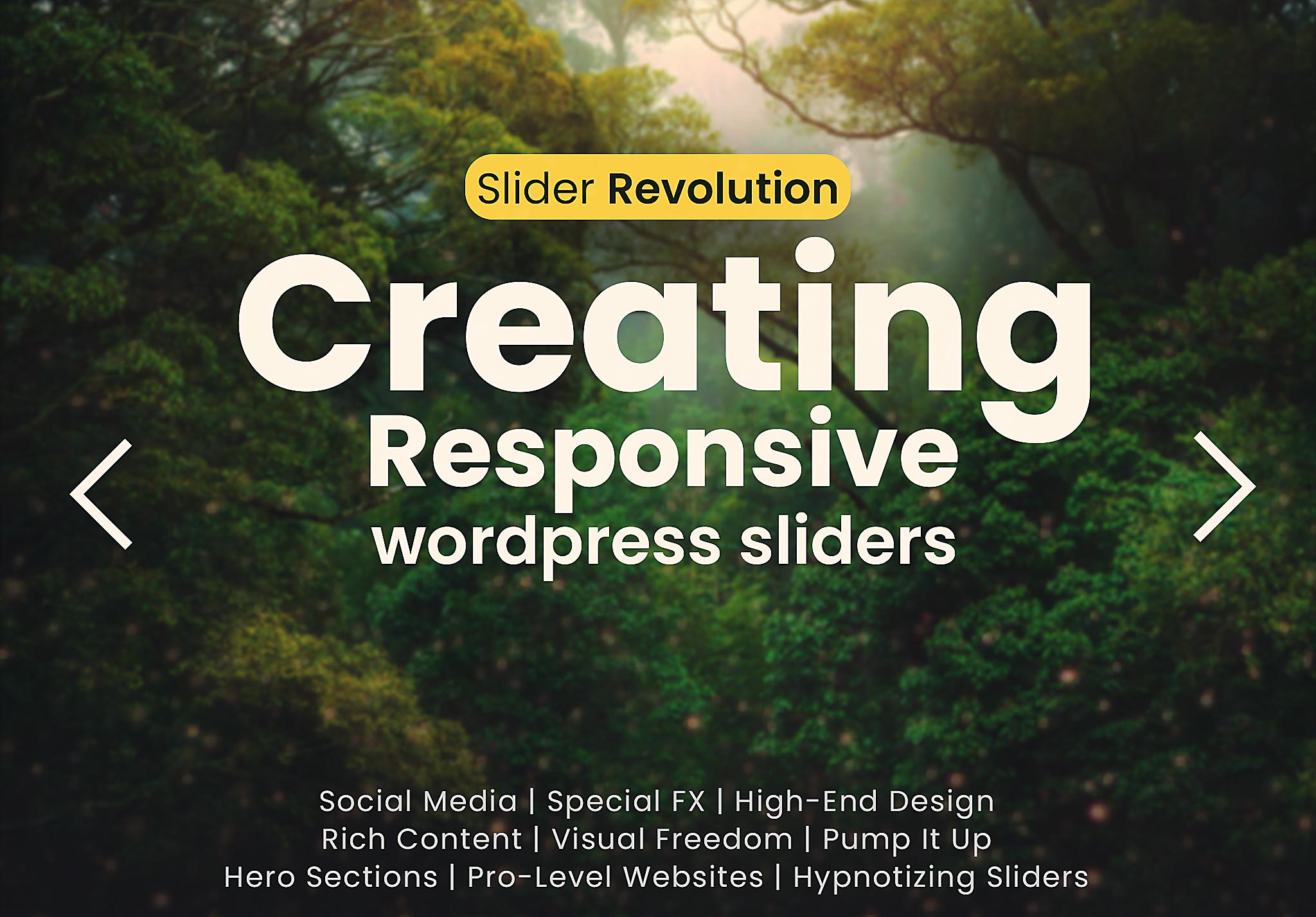 Creating responsive WordPress sliders, web pages using Slider Revolution