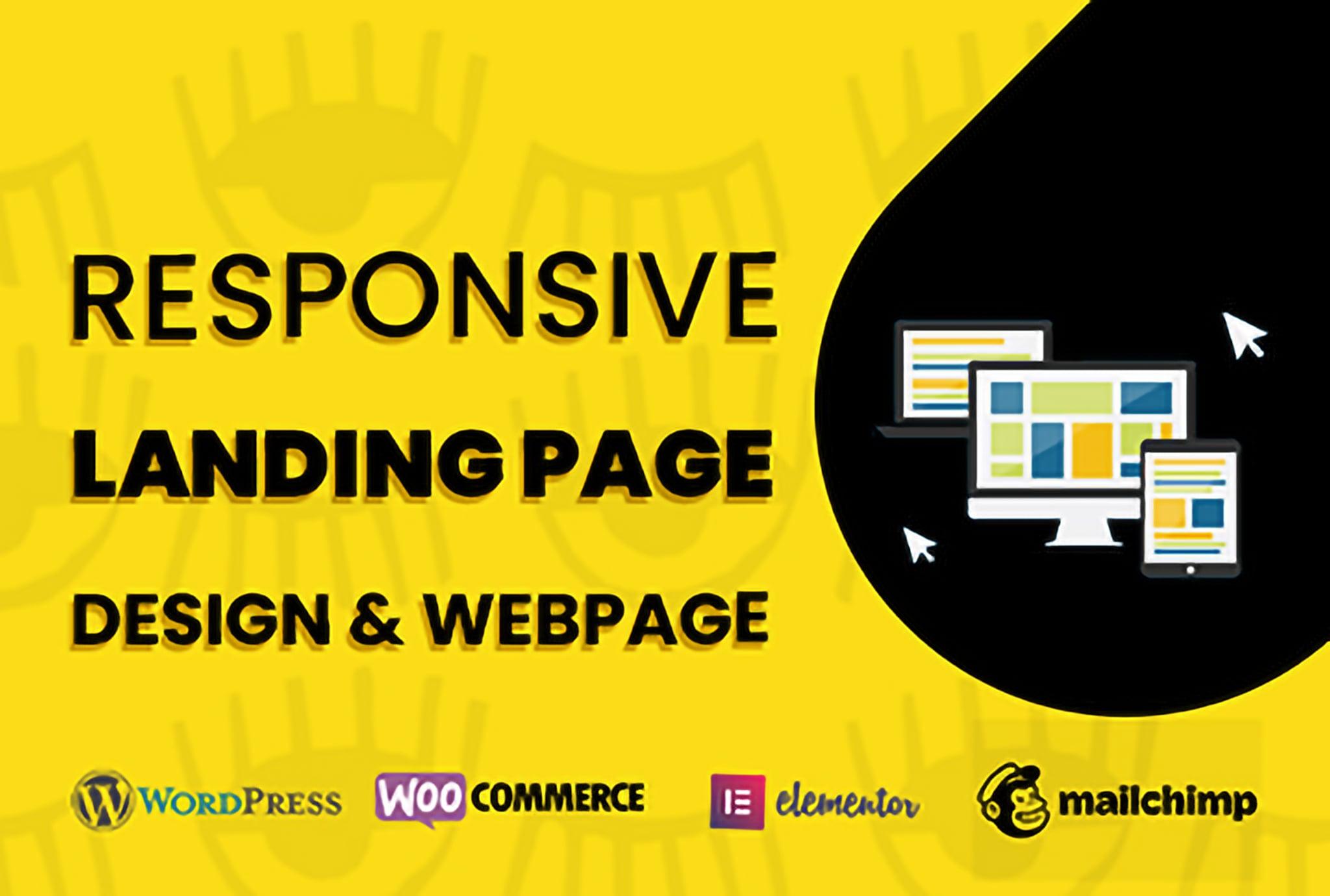 Design a modern webpage and wordpress landing page