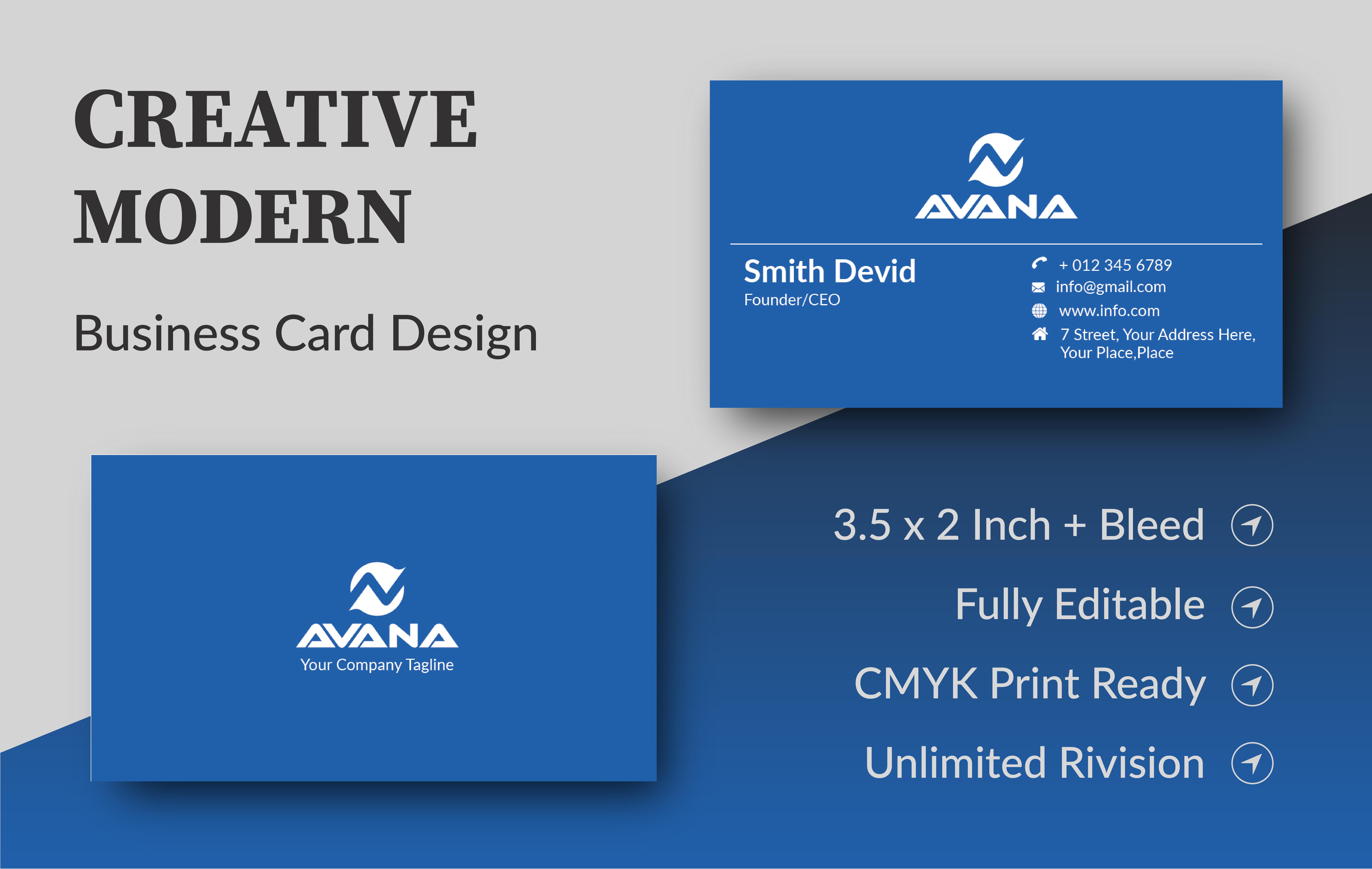 I will design creative professional minimalist business card