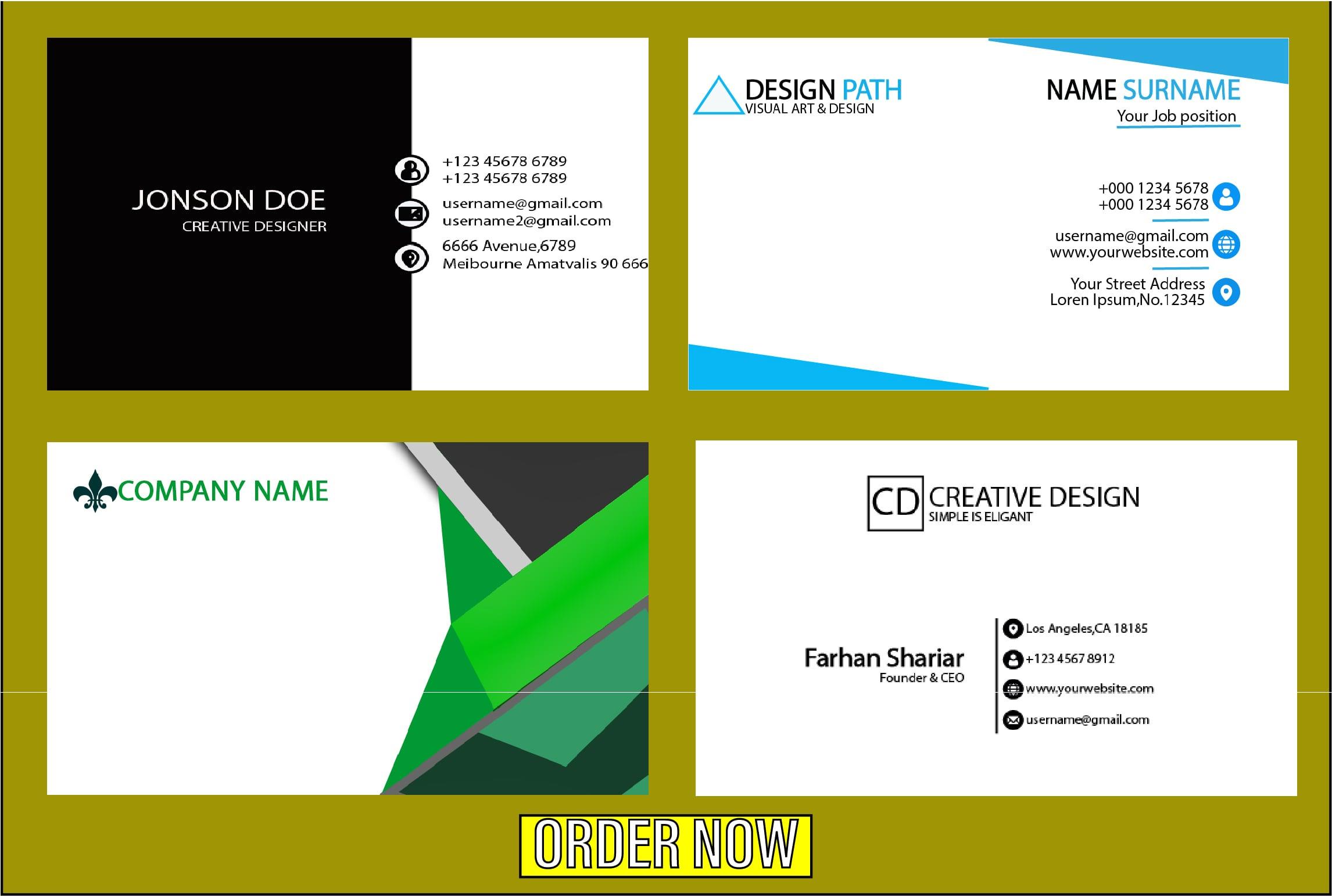 I will make professional and awsome Stylish business cards for you 