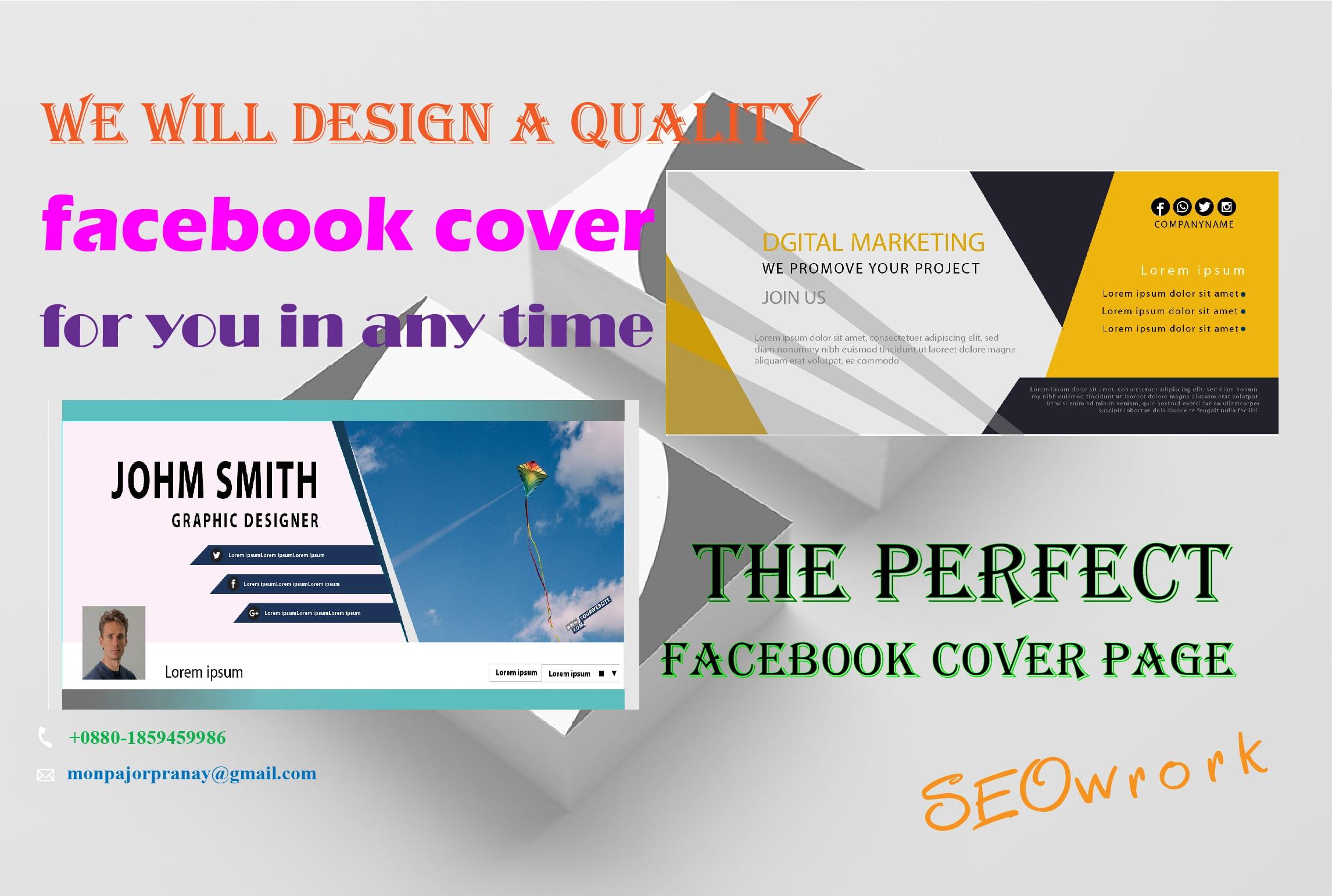 fixed design a Facebook cover page 