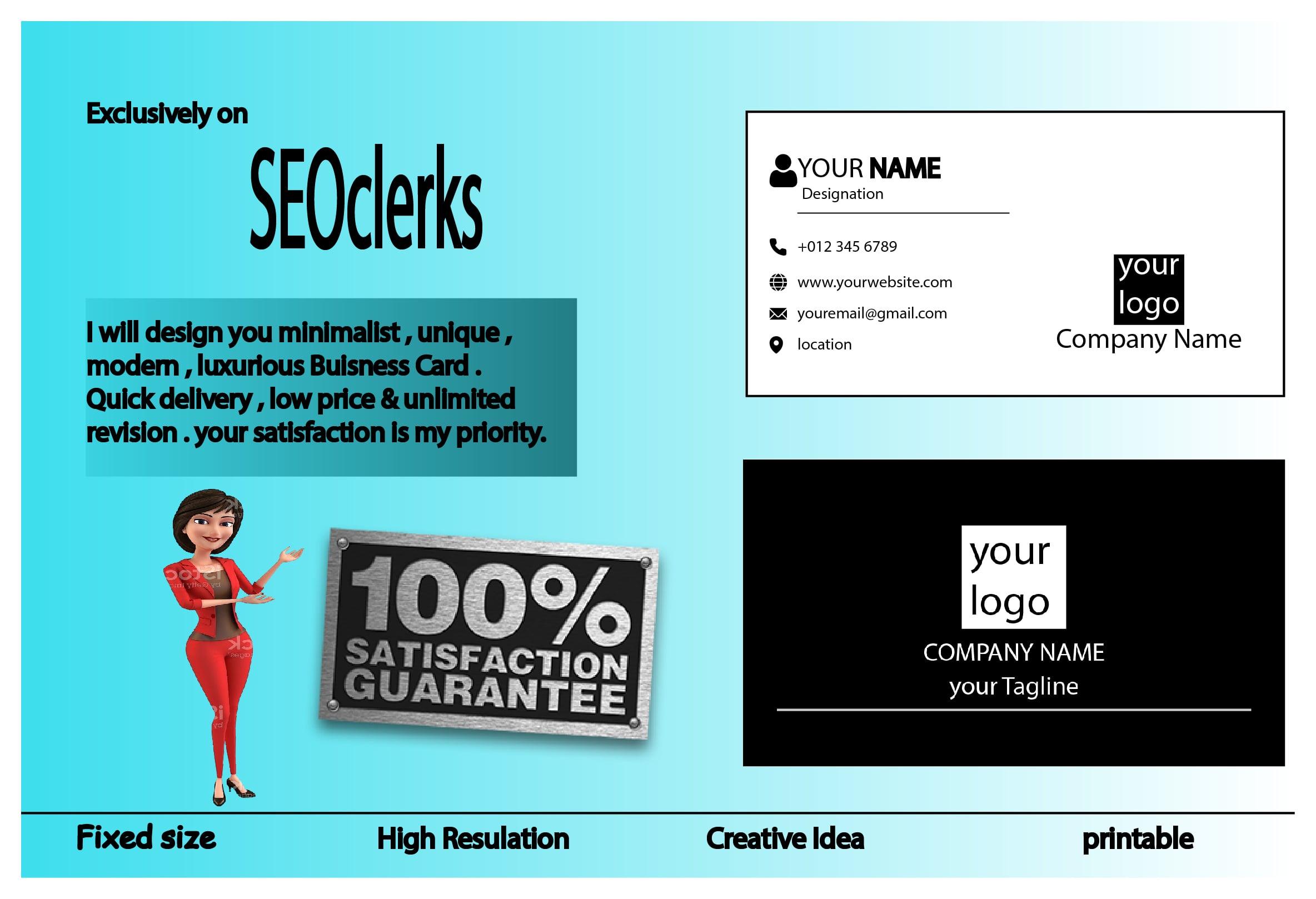 Make Minimalist,Unique,Modern,Luxurious Buisness card for you