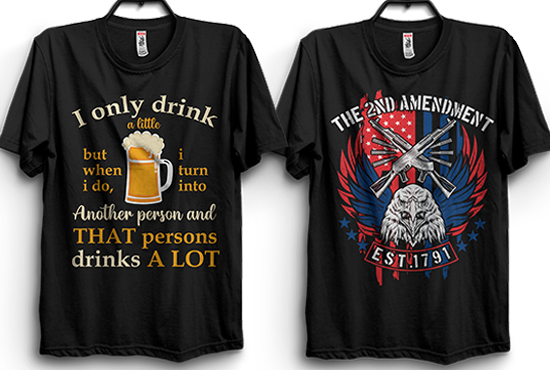 I will do awesome t shirt design typography graphic t shirt designs also for pod