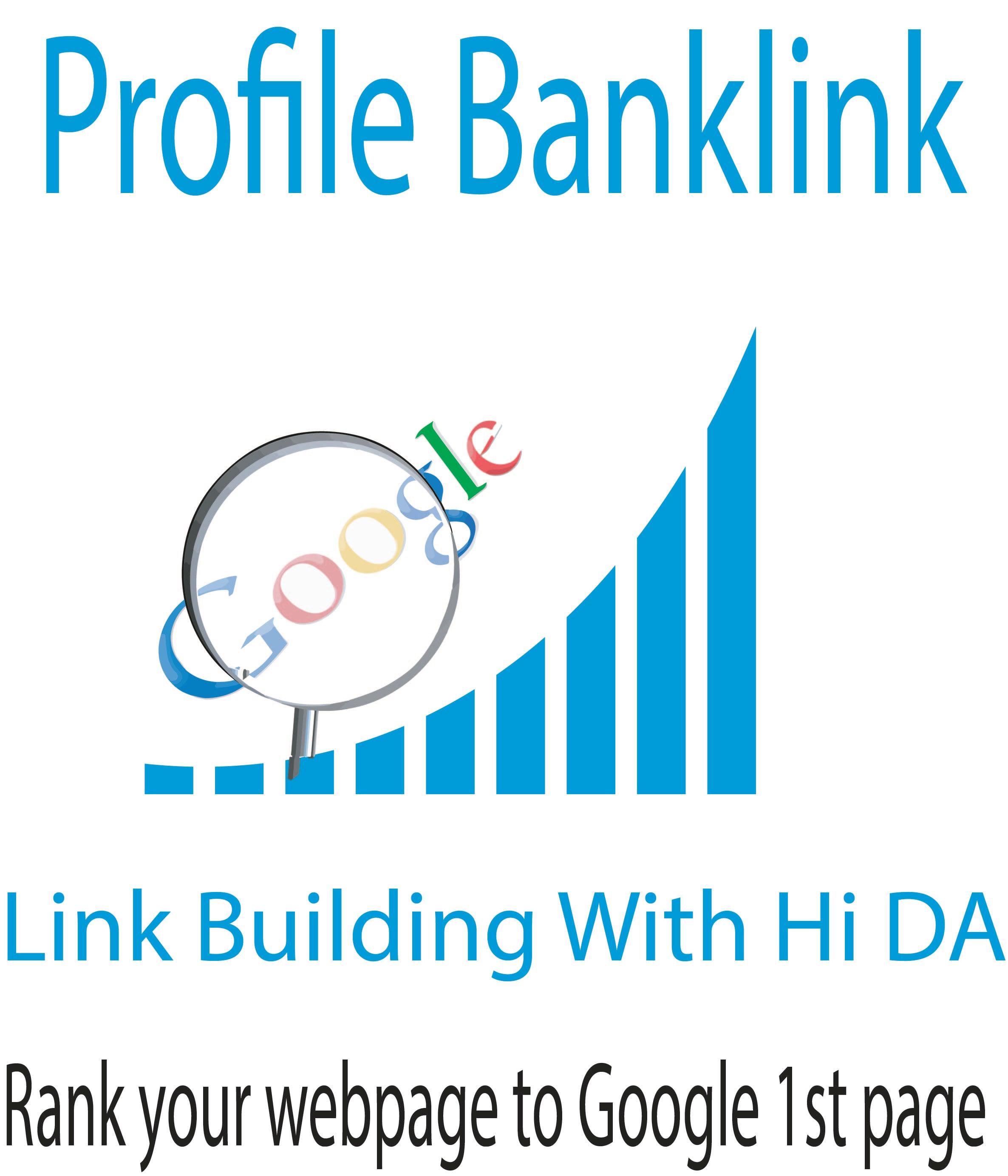 I will Banklink Your Profile or Link Building at least 100 site with DA 70 up