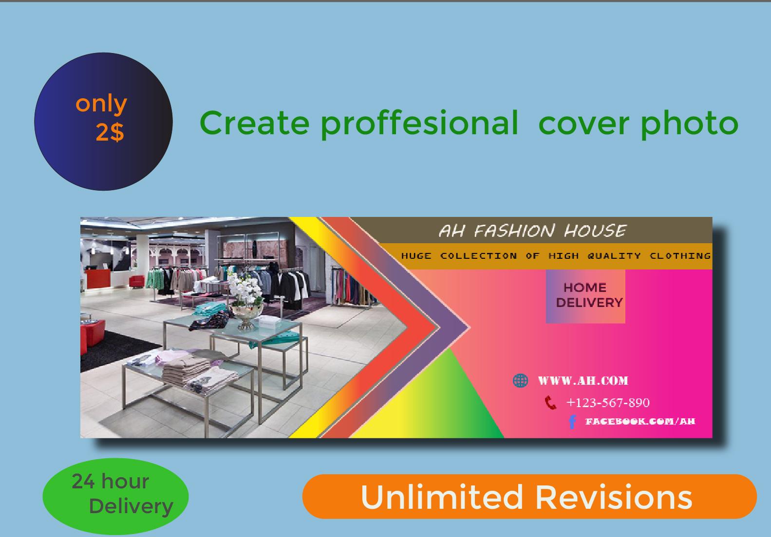 I will create a professional facebook cover and Ads