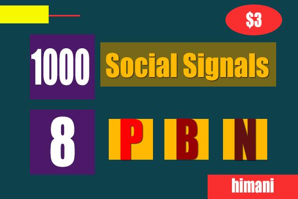 Best 1000 High Quality Social Signals, 8 PBN Backlinks, Promotion