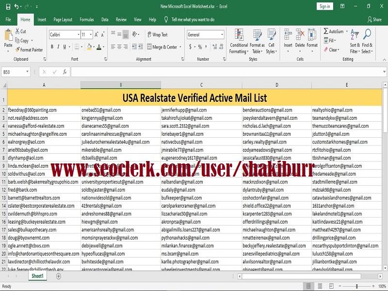 1000 verified and active email list for your email marketing