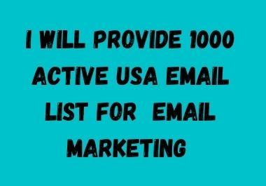 I provide 1k USA active consumer email list for email marketing service.
