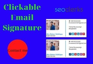I will make your clickable email signature 