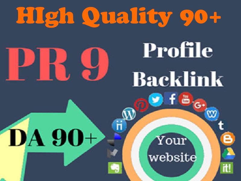 I Will Provide High Quality PR9 DA 90+ Profile Backlinks To Improve Your Website