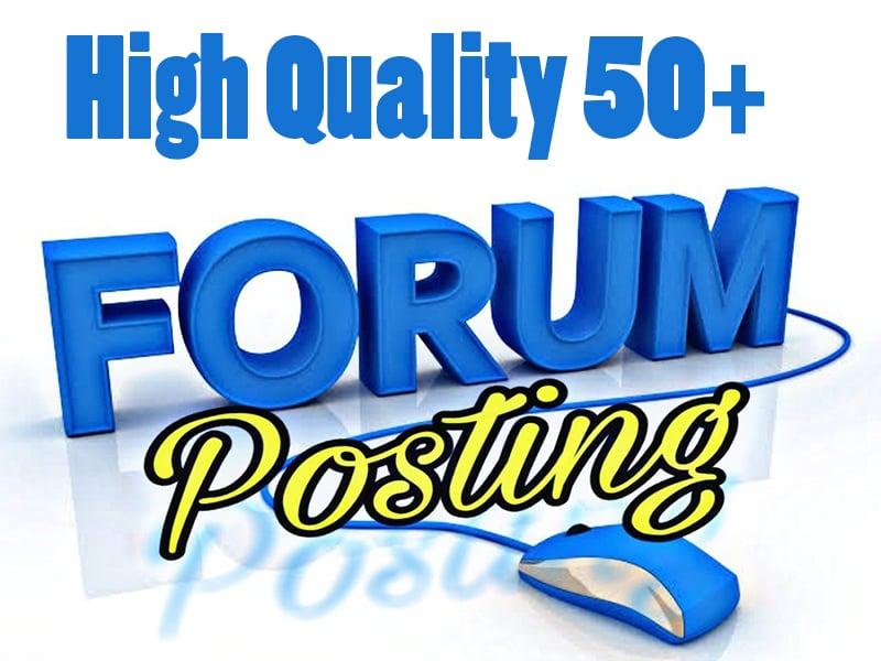 I will provide 50+ Forum Postings High Authority SEO Backlinks 