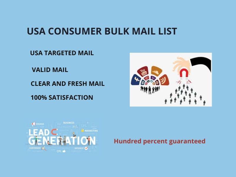  I will provide 1k USA based consumer bulk mail list 