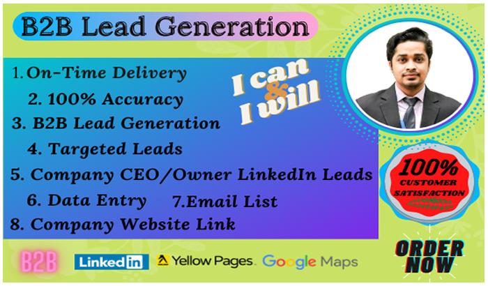 I will do any Lead Generation, B2B Lead Generation, Email List