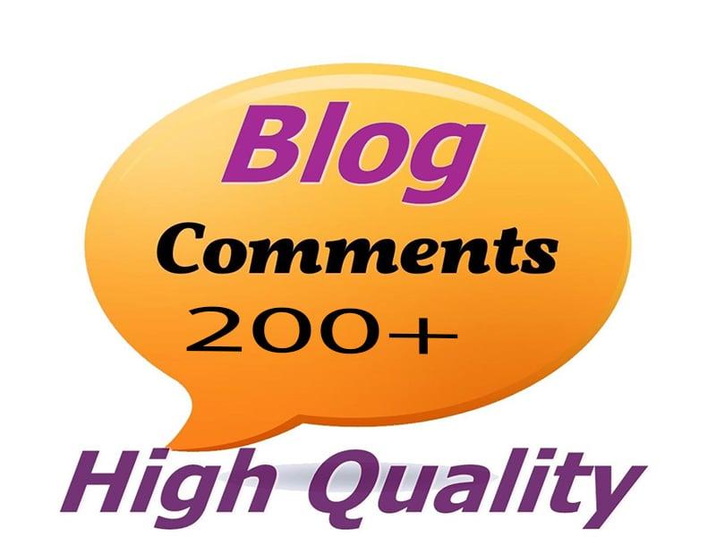  I Will Do 200+ High-Quality Manually Blog Comments