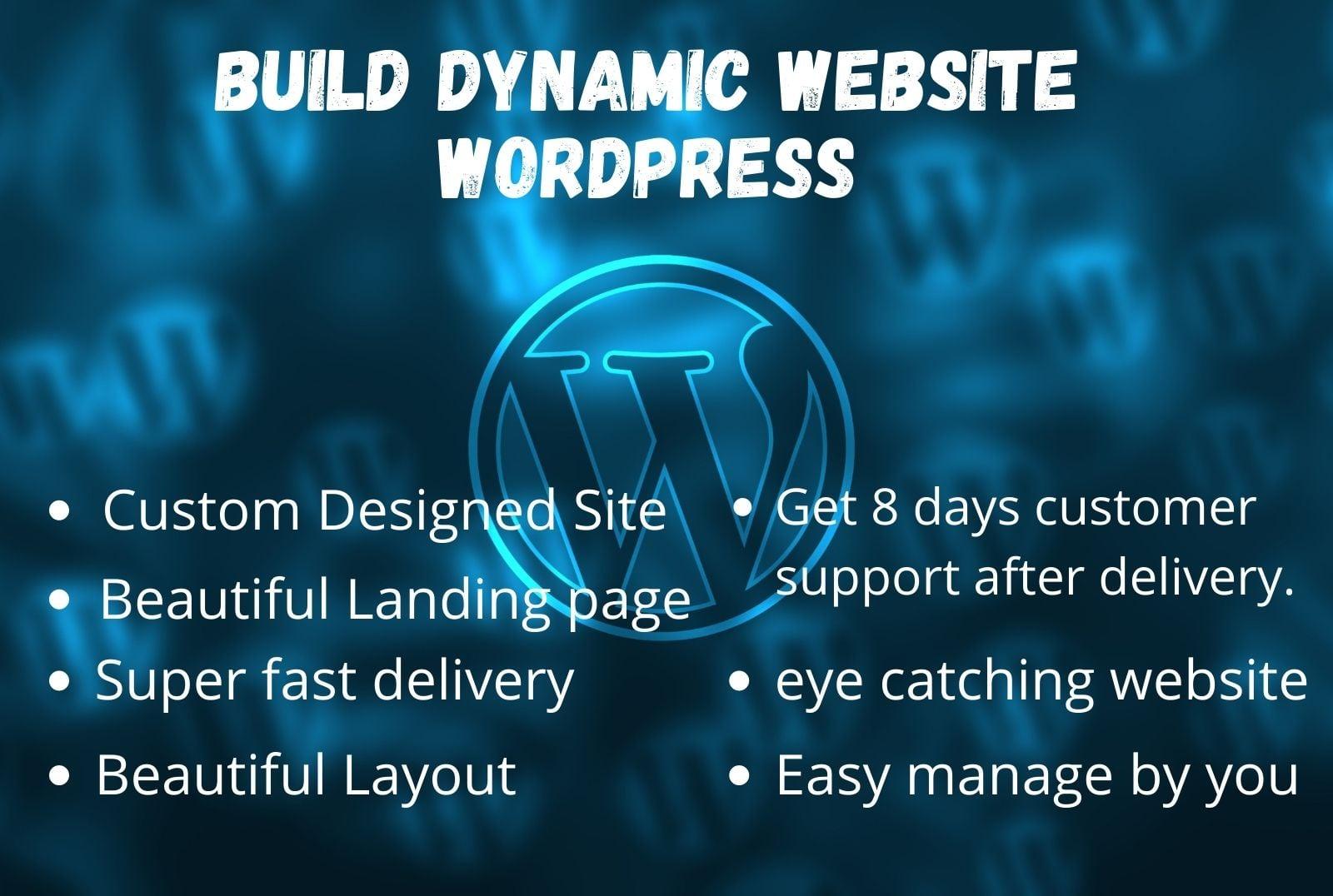 i will create professional wordpress website and theme customize