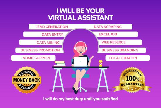 I will be your virtual assistant for data entry, web research & lead generation