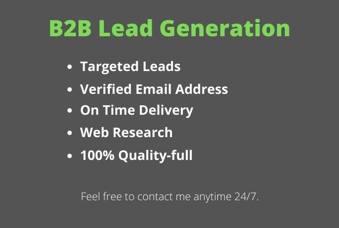 I will provide any kind of B2B lead generation job for target industry 
